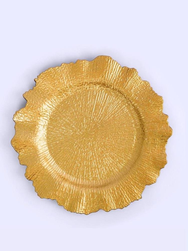 Тарелка подстановочная, 33 см, пластик, золотистая, Iceberg