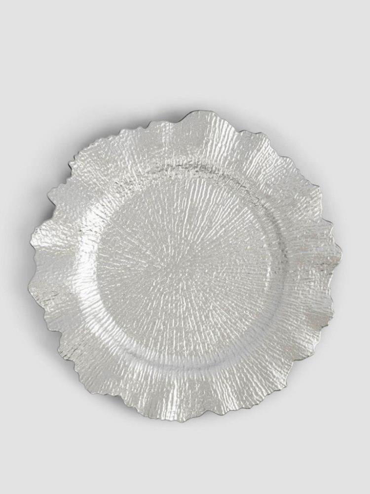 Тарелка подстановочная, 33 см, пластик, серебристая, Iceberg