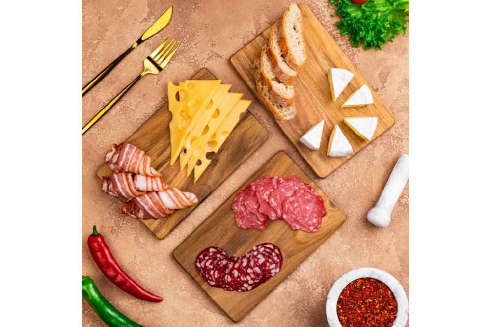 Комплект 3 досок для разделки и сервировки 21,5*13,5*1 см, дерево акации