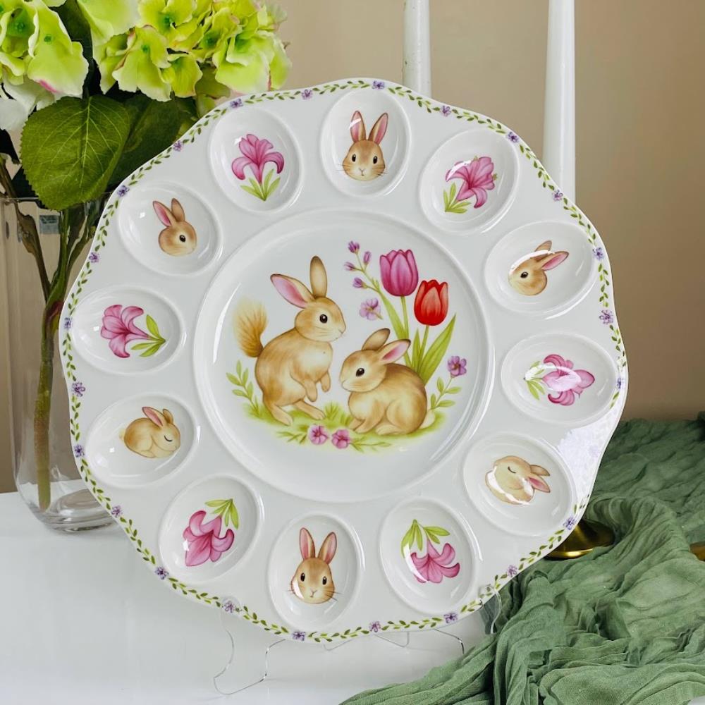 305-421 Пасхальное блюдо для яиц 30,5см в под.уп.(х12)Фарфор