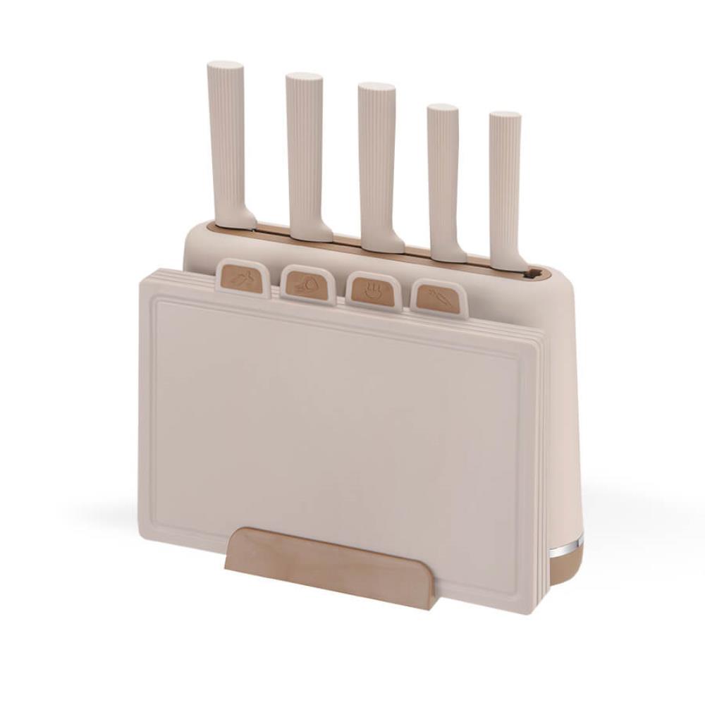 MR-1412-BEIGE Набор ножей + раз.доски+подст.Maestro (10 пр разд.доски)