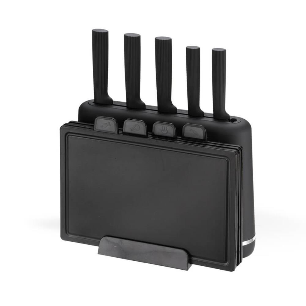 MR-1412-BLACK Набор ножей + раз.доски+подст.Maestro (10 пр разд.доски)