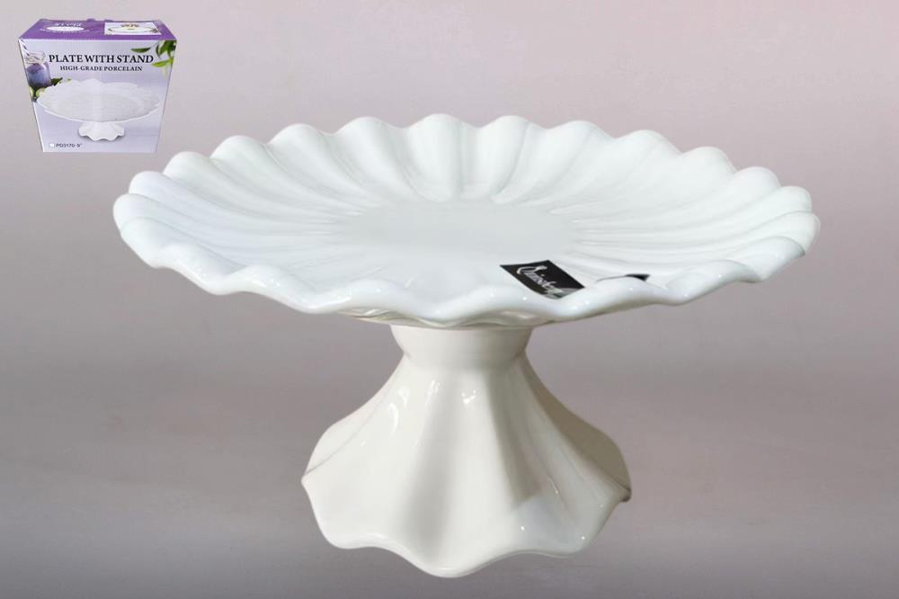 Блюдо сервировочное на ножке 22х12см  фарфор кратно 1