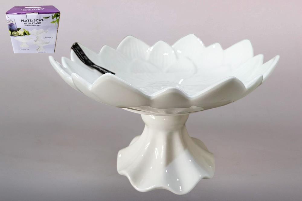 Блюдо сервировочное на ножке 25х15.5см  фарфор кратно 1