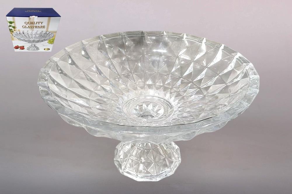 Блюдо сервировочное на ножке 33х19см  стекло кратно 1