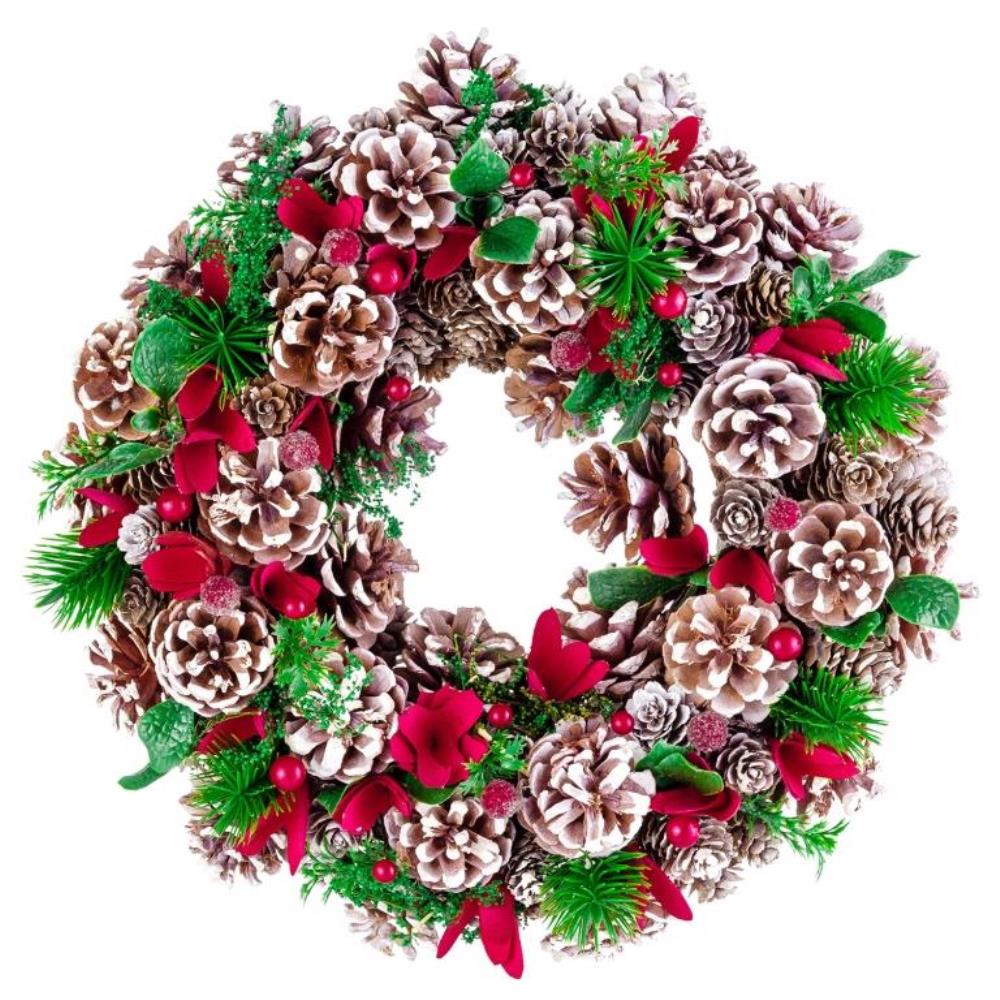 Новогоднее украшение венок 34*34*8 см 