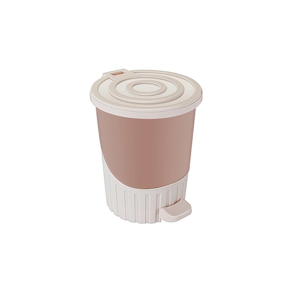 Мусорное. ведро с педалью 8 лт пеп.розовый-белый  (6) шт