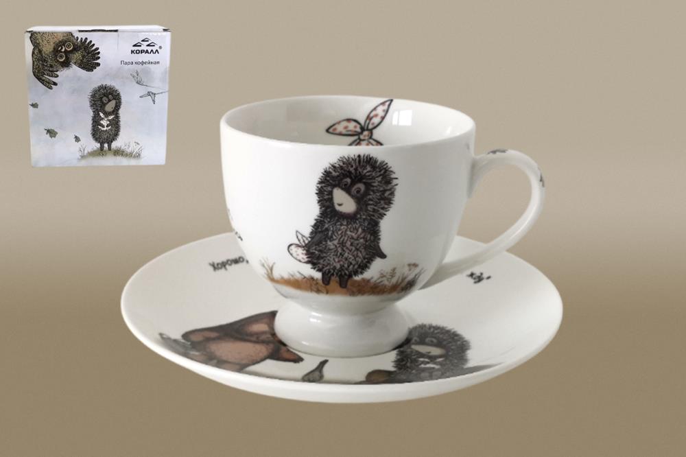 Ежик в тумане Пара кофейная 210мл п/уп фарфор кратно 1 Ежик в тумане Пара кофейная 210мл п/уп фарфор кратно 1