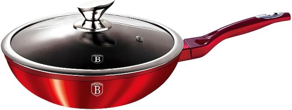 BH-1265 Burgundy Metallic Line Вок с крышкой 28см