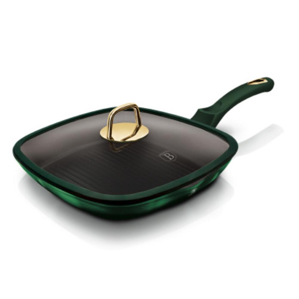 BH-6051 Emerald Collection Metallic Line Гриль-сковорода с крышкой 28см