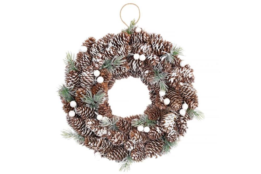 Новогоднее украшение венок 35*35*8 см 