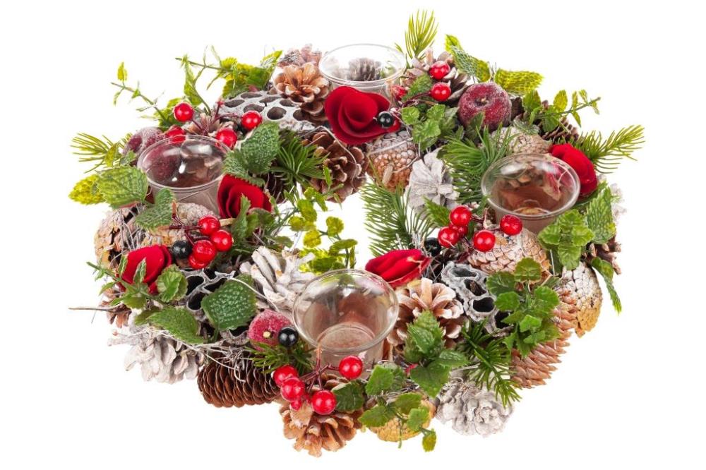 Новогоднее украшение подсвечник 35*35*8 см Новогоднее украшение подсвечник 35*35*8 см