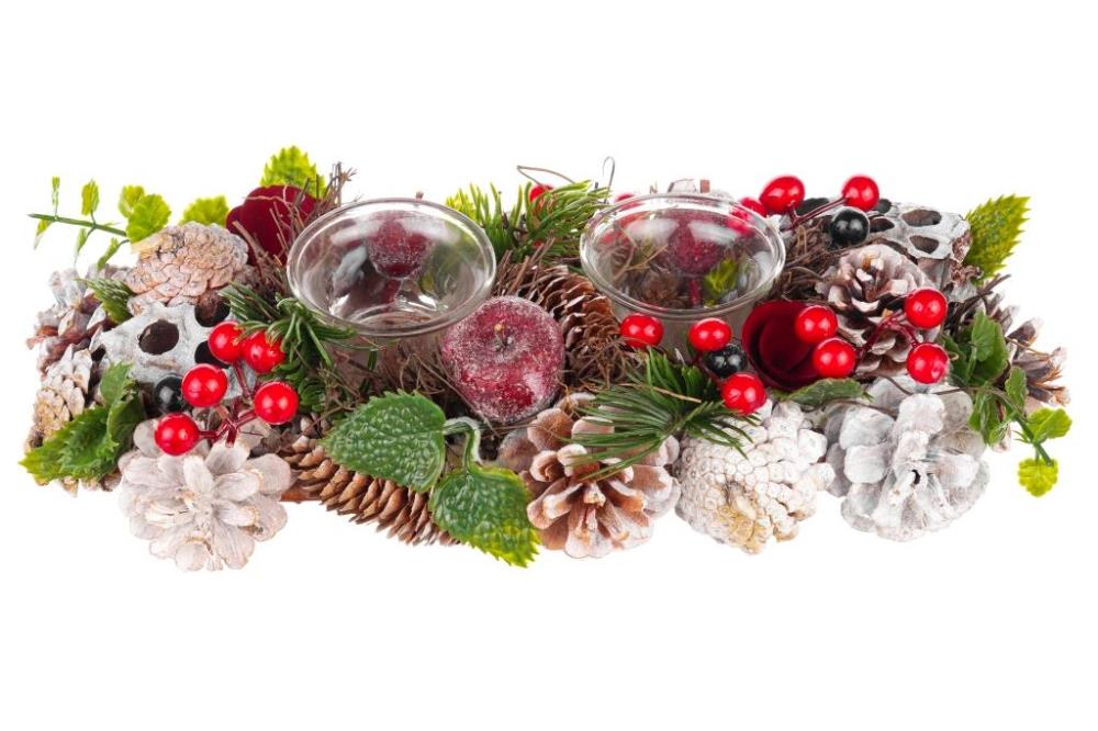 Новогоднее украшение подсвечник 32*14*8 см Новогоднее украшение подсвечник 32*14*8 см