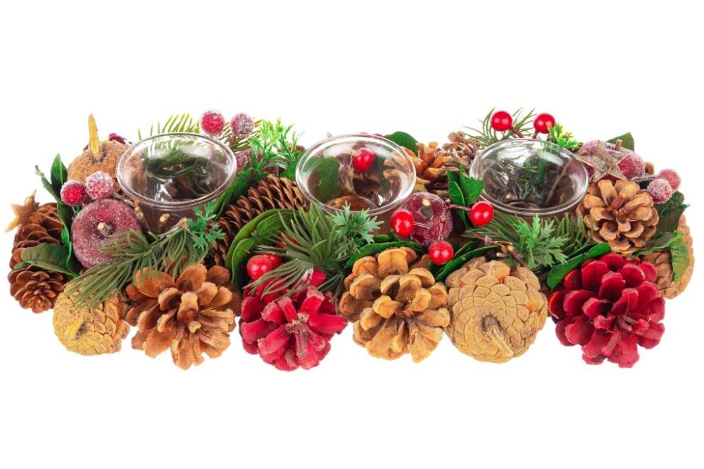 Новогоднее украшение подсвечник 36*14*8 см Новогоднее украшение подсвечник 36*14*8 см