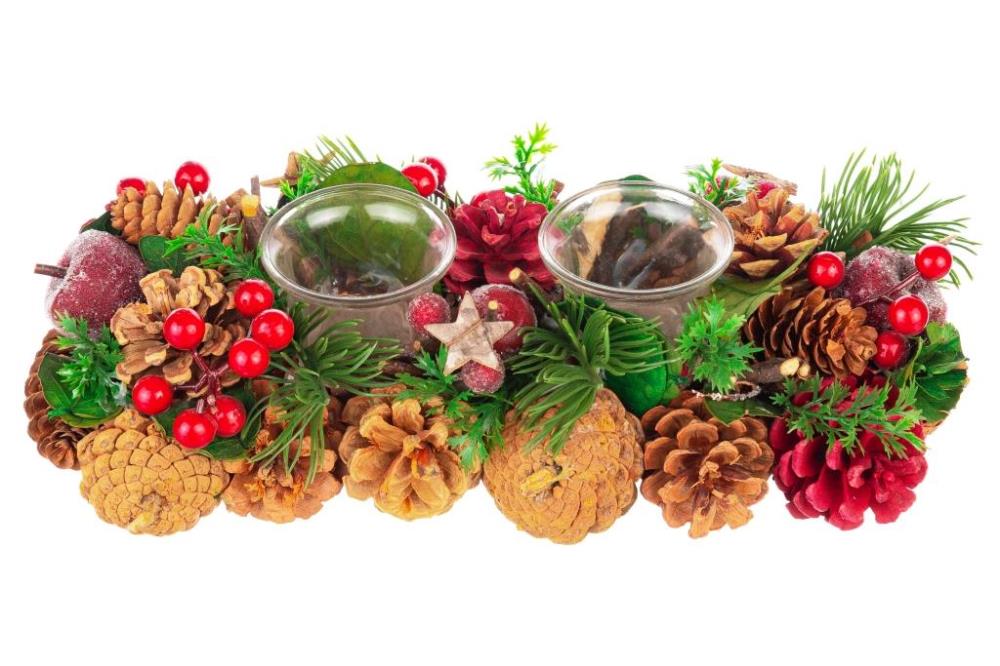 Новогоднее украшение подсвечник 30*14*8 см Новогоднее украшение подсвечник 30*14*8 см