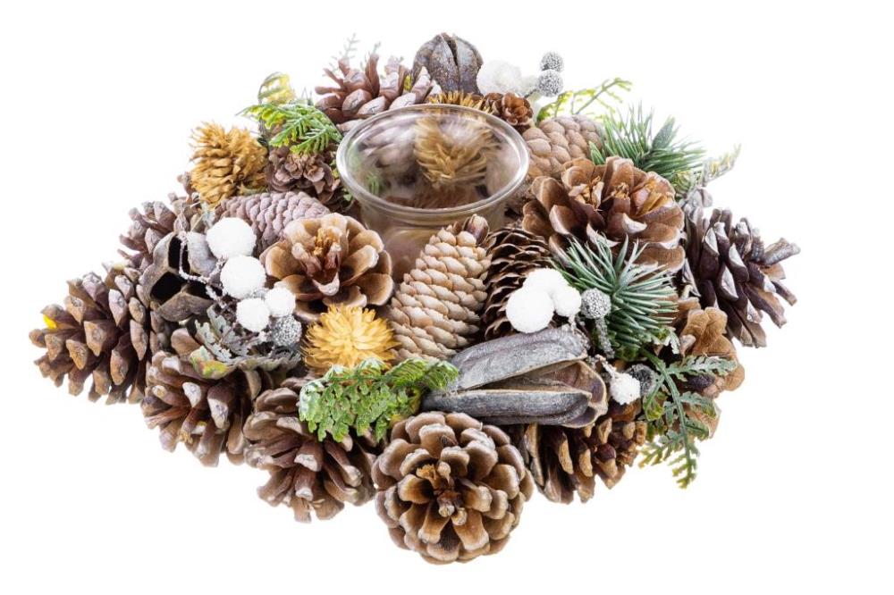 Новогоднее украшение подсвечник 22*22*8 см Новогоднее украшение подсвечник 22*22*8 см