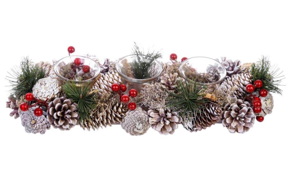 Новогоднее украшение подсвечник 39*15*8 см Новогоднее украшение подсвечник 39*15*8 см