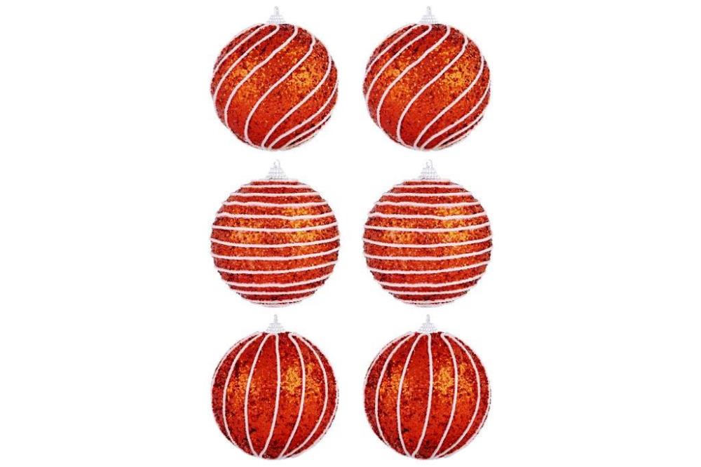 Набор 6 новогодних шаров 8*8 см Набор 6 новогодних шаров 8*8 см
