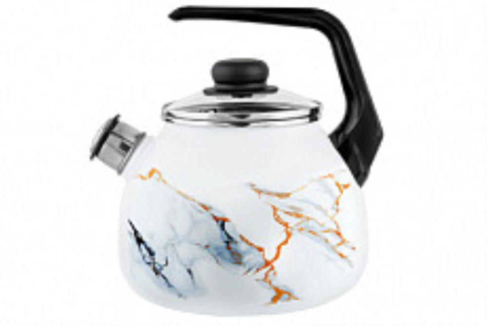 Чайник эмал 3,0л со свистком Marble ТМ Appetite Чайник эмал 3,0л со свистком Marble ТМ Appetite
