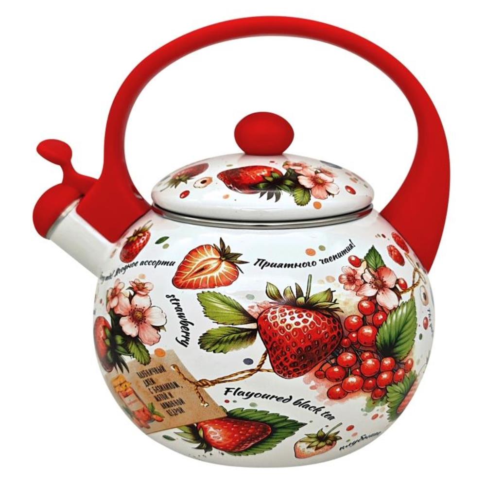 Чайник эмал 2,0л со свистком Ягодный микс ТМ Appetite