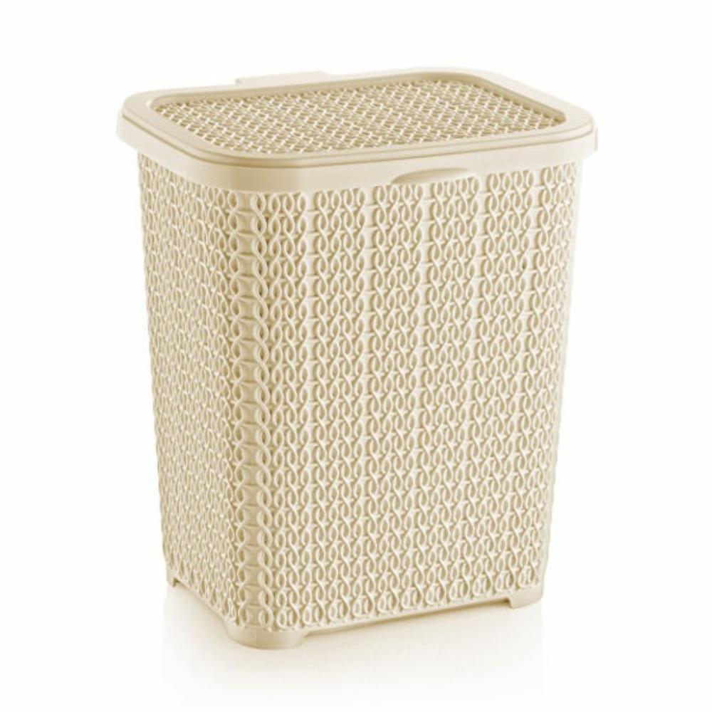 Корзина для стирал. порошка вяз.узор   крем   6 л  (24 шт)