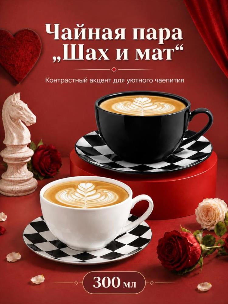 Чайная пара 4 пр. 300 мл 13*10,5*6,5 см 