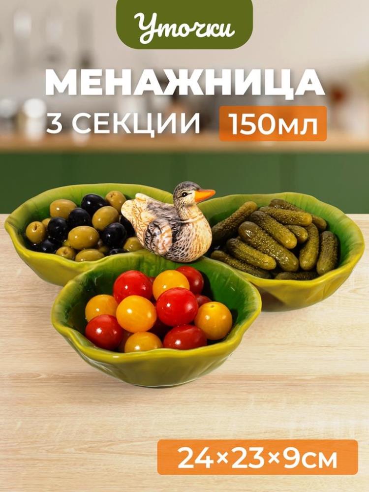 Менажница 3 секции 24*23*9 см 