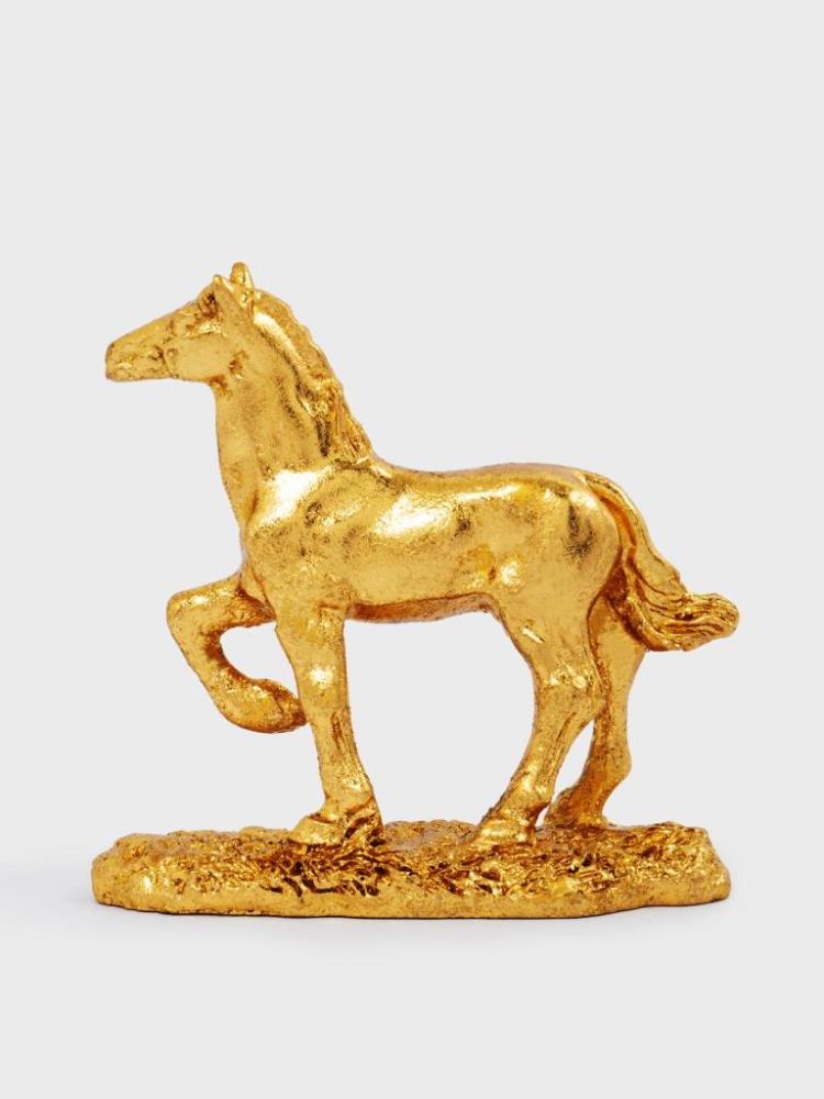 Статуэтка, 9 см, полирезин, золотистая, Лошадь, Horse
