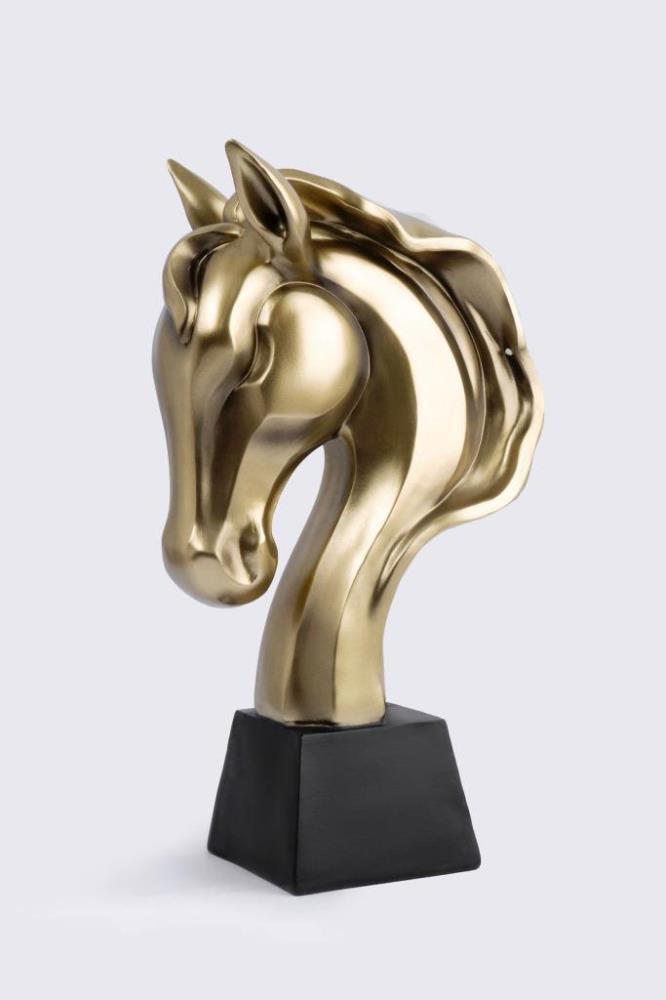 Статуэтка, 35 см, полирезин, бронзовая, Голова коня, Horse