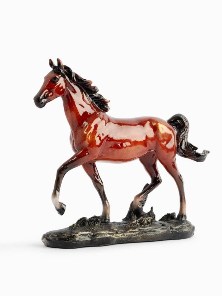 Статуэтка, 22 см, полирезин, коричневая, Бегущая лошадь, Horse