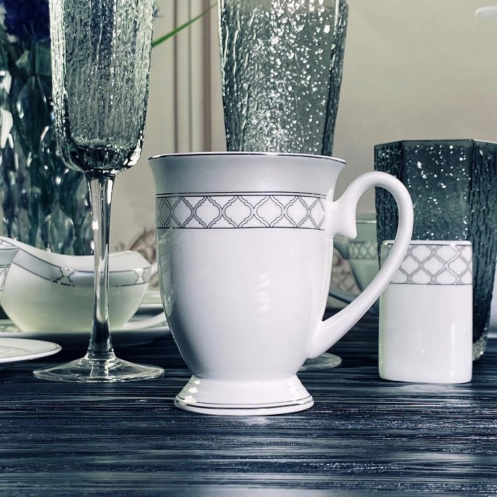 145-594 Кружка 300 мл ВЕРСАЛЬ СЕРЕБРО в под.уп.(х36)Костяной фарфор 145-594 Кружка 300 мл ВЕРСАЛЬ СЕРЕБРО в под.уп.(х36)Костяной фарфор