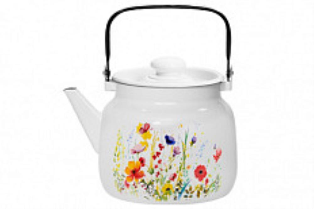Чайник эмал 3,5л Цветущий луг
