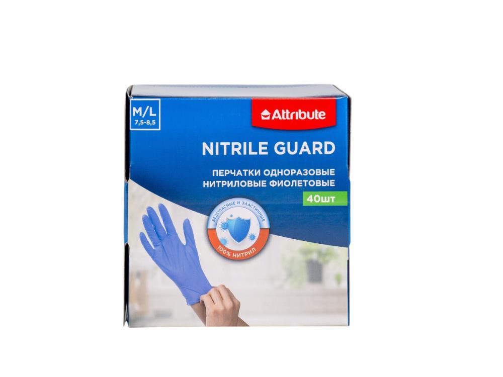 NITRILE GUARD Перчатки одноразовые нитриловые M/L 40шт NITRILE GUARD Перчатки одноразовые нитриловые M/L 40шт