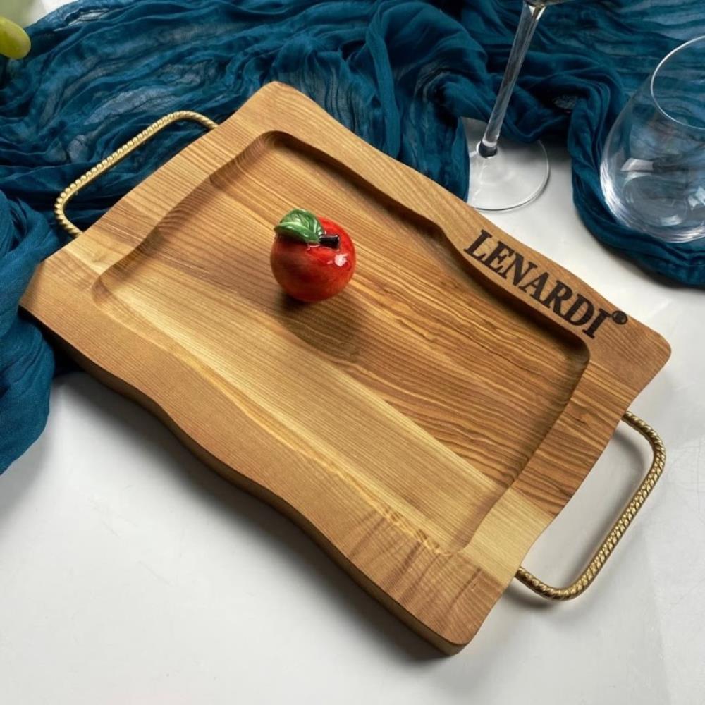 888-600 Блюдо из ясеня с металл. ручками 40х22 см.(*5)