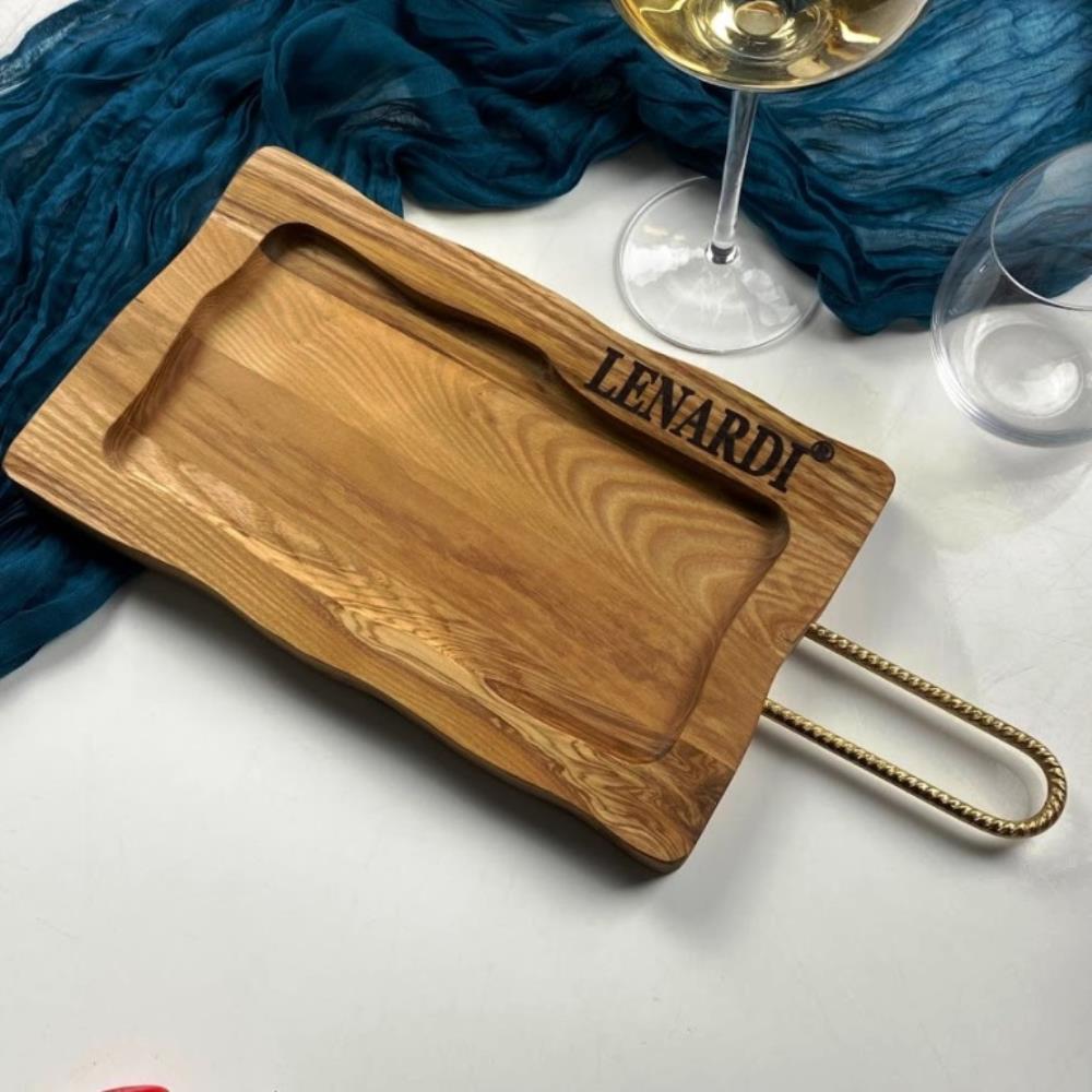 888-603 Блюдо из ясеня с металл. ручками 30х17 см.(*5)