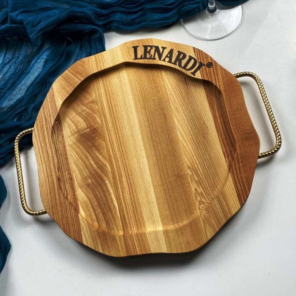 888-605 Блюдо из ясеня с металл. ручками 30х30см.(*5)