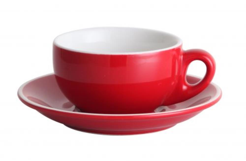 Barista Чашка с блюдцем (Бариста) 220 мл, красная, P.L. Proff Cuisine