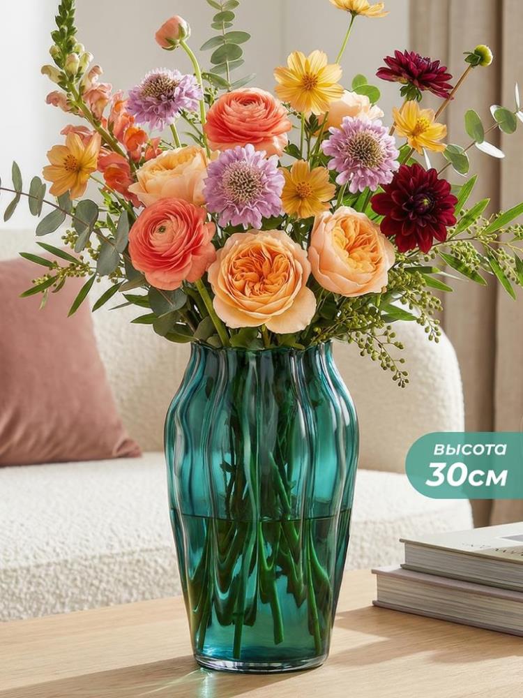 Ваза 16,5*16,5*30 см 4,5 л, зеленый, стекло Ваза 16,5*16,5*30 см 4,5 л, зеленый, стекло