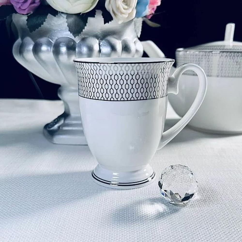 145-555 Кружка 350 мл  СЕВИЛЬЯ СЕРЕБРОв под.уп.(х36)Костяной фарфор 145-555 Кружка 350 мл  СЕВИЛЬЯ СЕРЕБРОв под.уп.(х36)Костяной фарфор