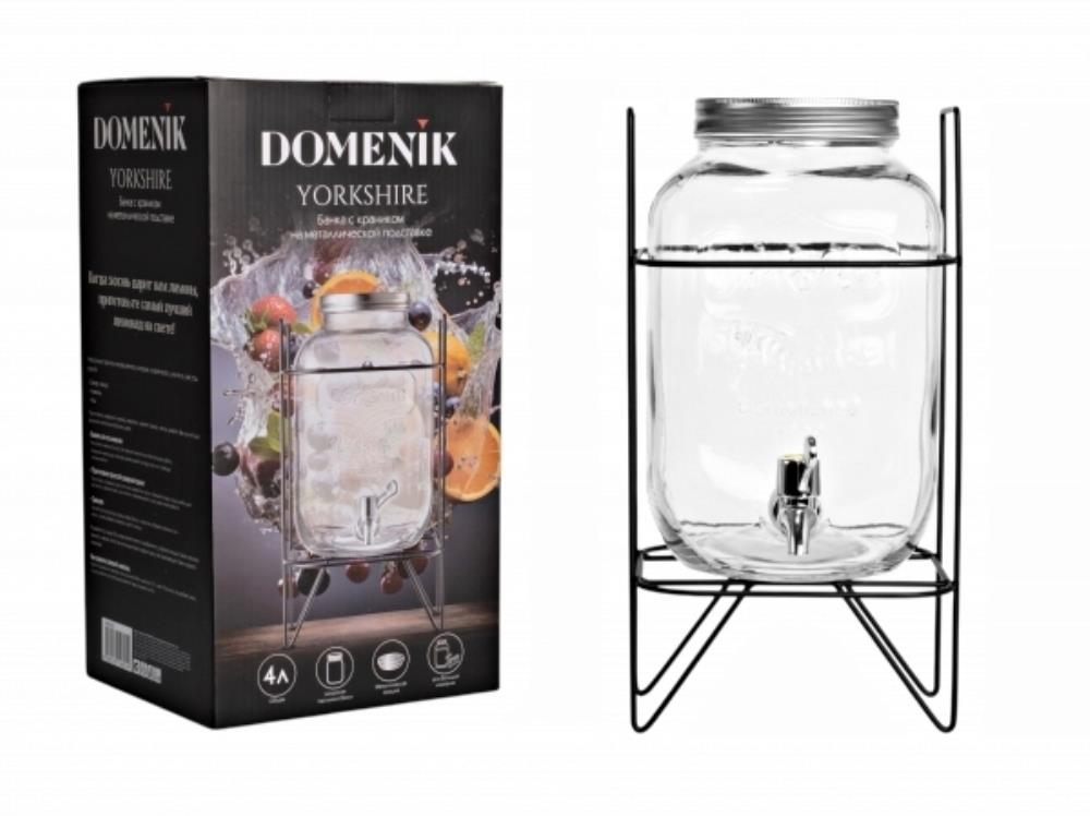 YORKSHIRE Банка с краником 4л на металлической подставке