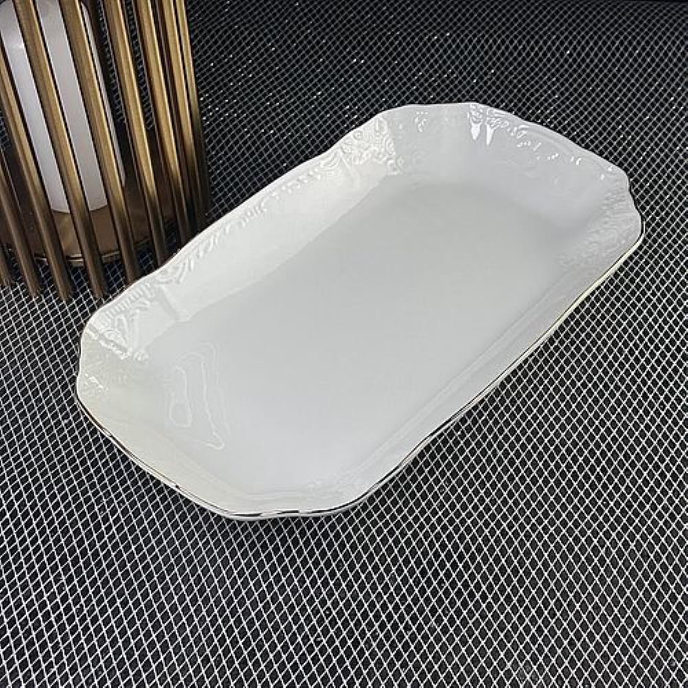 226-182 Прямоугольное блюдо 30см MARIA GOLD  в под.уп.(х24)Фарфор