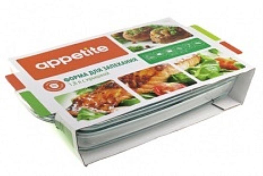 Форма стекл прям 34х20х9см/1,8л с кр ТМ Appetite