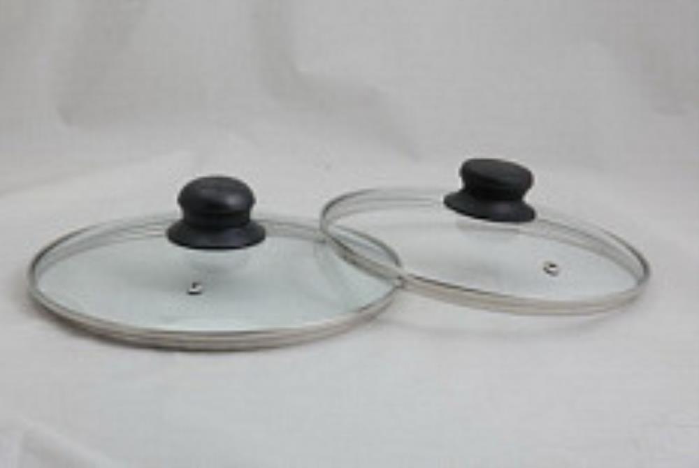 Крышка стекл метал/обод пласт кнопка 26см