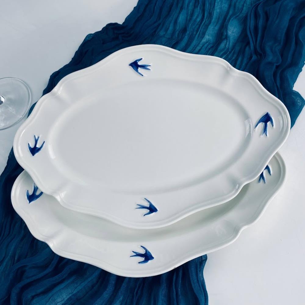 164-152 Набор из 2 овальных блюд 30,5см ЛАСТОЧКИ в под.уп.(х12)Фарфор