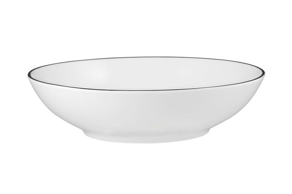 Салатник, 18,5х5 см, фарфор P, белая, с серебристым кантом, White Platinum