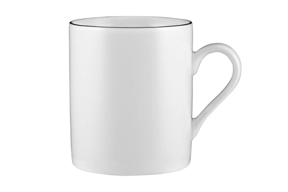 Кружка, 300 мл, фарфор P, белая, с серебристым кантом, White Platinum