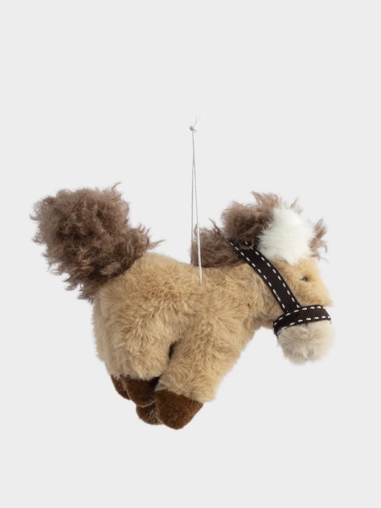 Игрушка елочная, 18 см, полиэстер, коричневая, Пони, Horse Игрушка елочная, 18 см, полиэстер, коричневая, Пони, Horse
