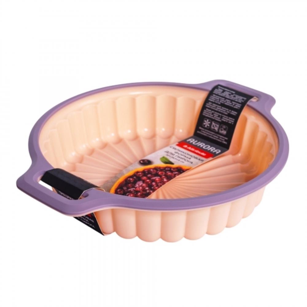 AURORA Форма для выпечки бисквита силиконовая с металлической рамкой фигурная