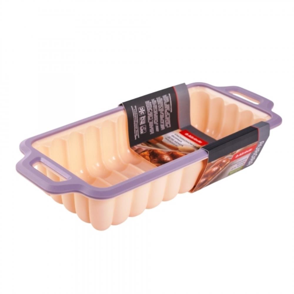 AURORA Форма для выпечки кекса, хлеба силиконовая с металлической рамкой фигурная