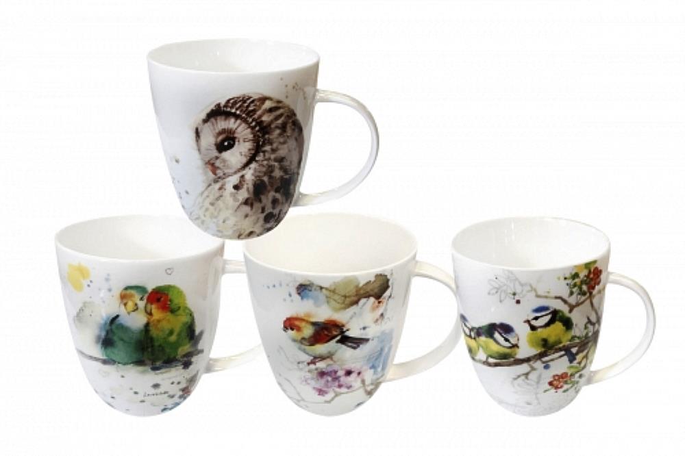 Кружка 420 мл (4 диз.) ф.дерби Birds кратно 6